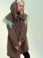 Urban Zipper Split-Joint Hooded Coat