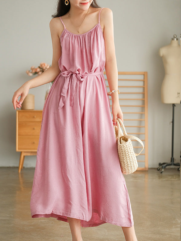 Simple Solid Color Sling Thin Sleeveless Dress