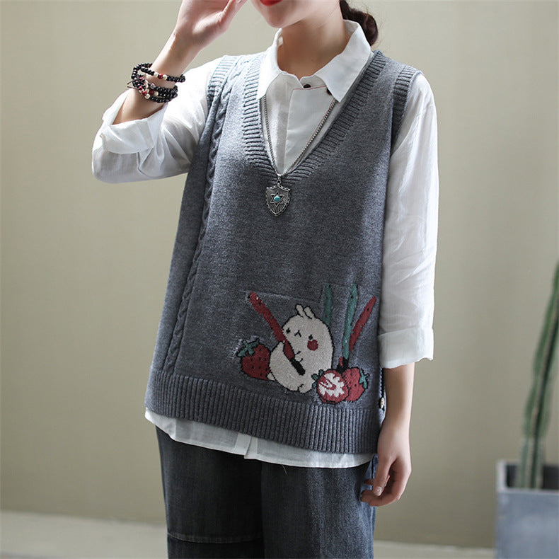 V-Neck Loose Sweater Vest