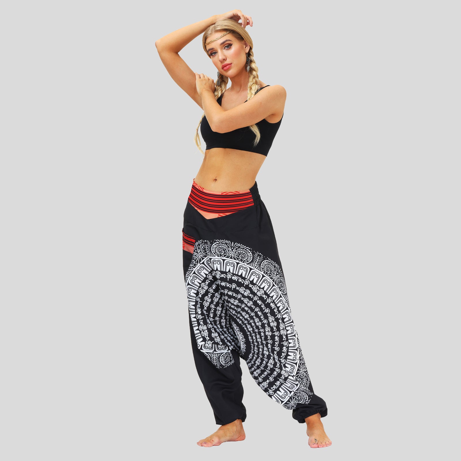 Digital Print Lantern Loose Casual Pants