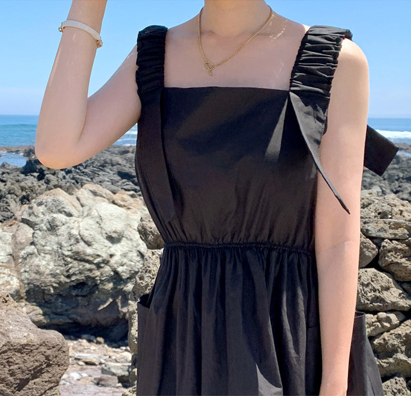 Waist Slimming Casual Suspender Dress