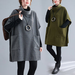 Loose Casual Turtleneck Bat Sleeve Outwear