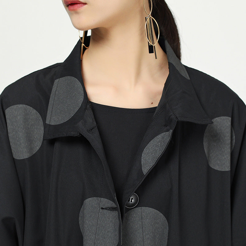 Retro Polka Dot Cloak Irregular Outwear