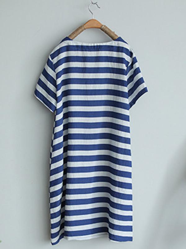 Original Stripe Round-Neck Dress