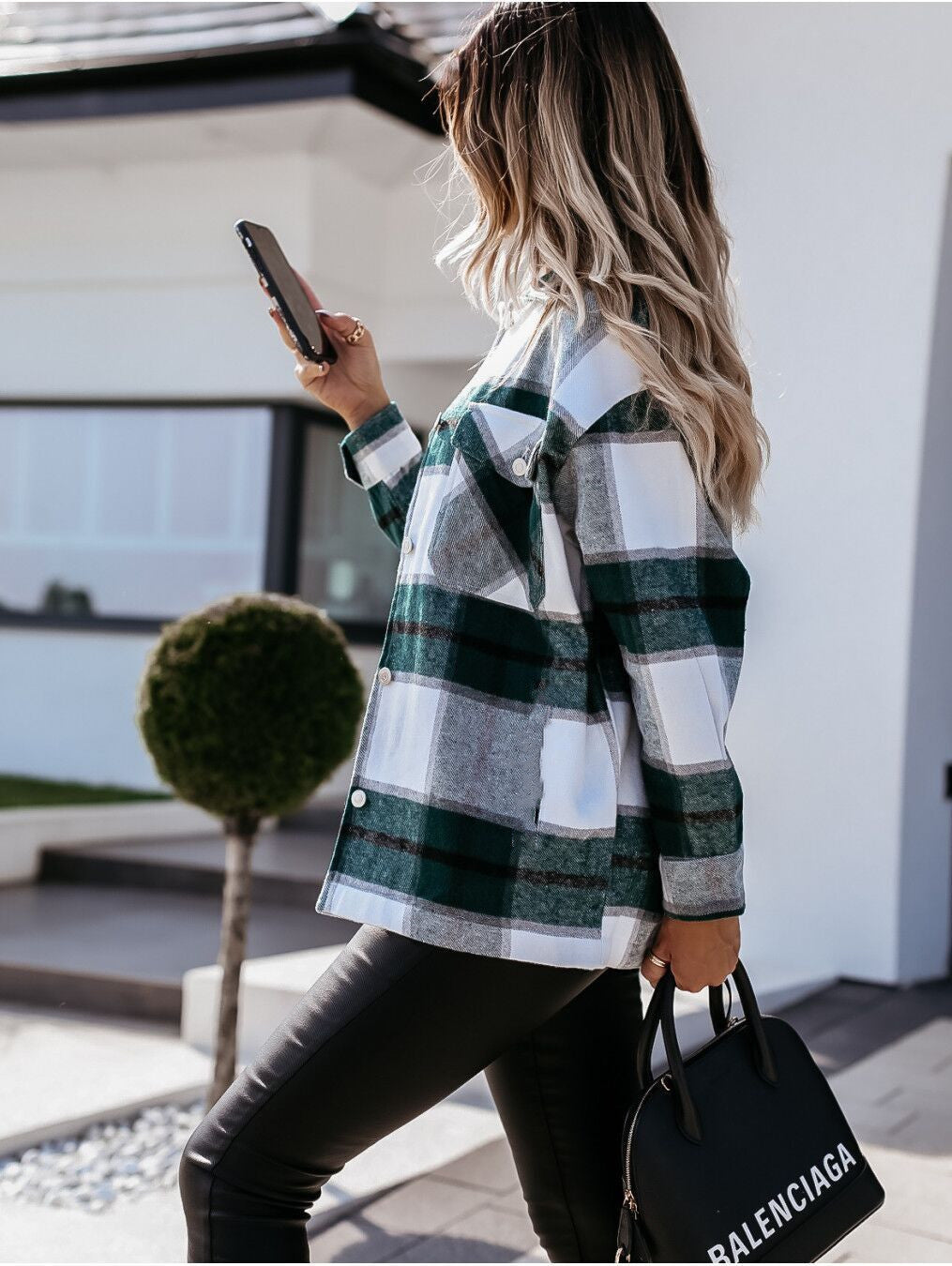 Casual Plaid Long Sleeve Lapel Shirt