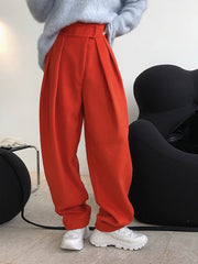 Women Solid Color Loose Casual Pants
