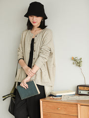 Loose Knitted Irregular Solid Outwear