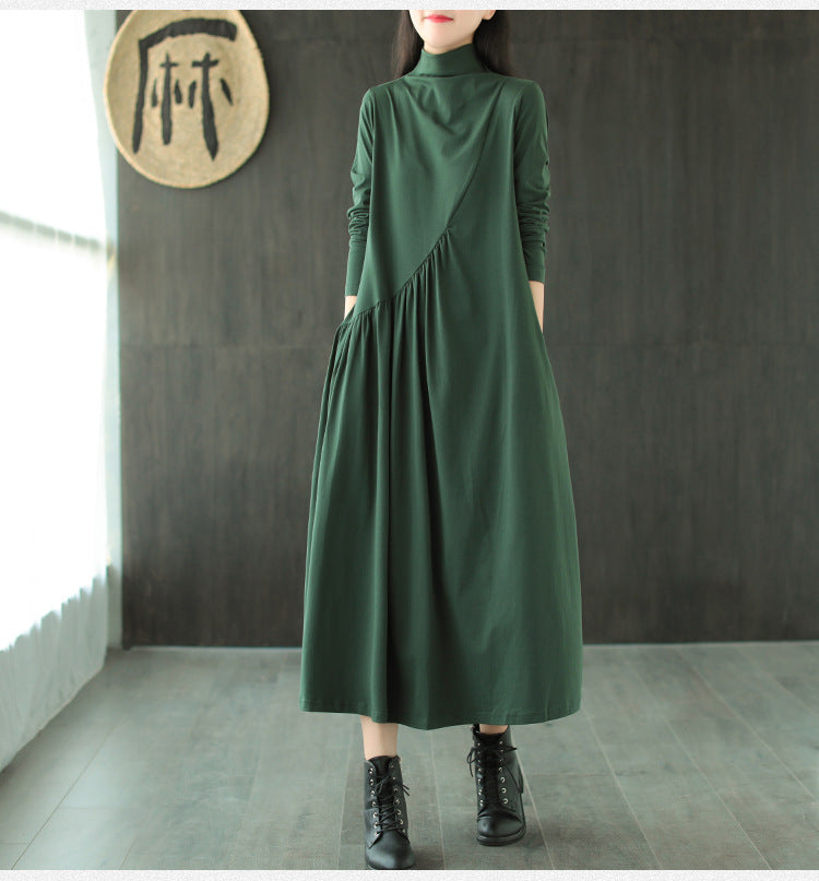 Women Loose Solid Color Casual Dress