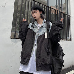 Women Loose Patchwork Casual Jacket