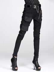 Street Pocket Zippered Harem Pants