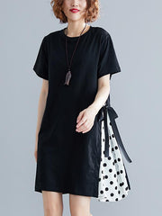 Split-joint False-Two Polka-Dot Dress