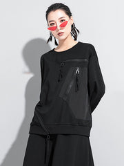 Zipped Split-Joint Sweatshirt