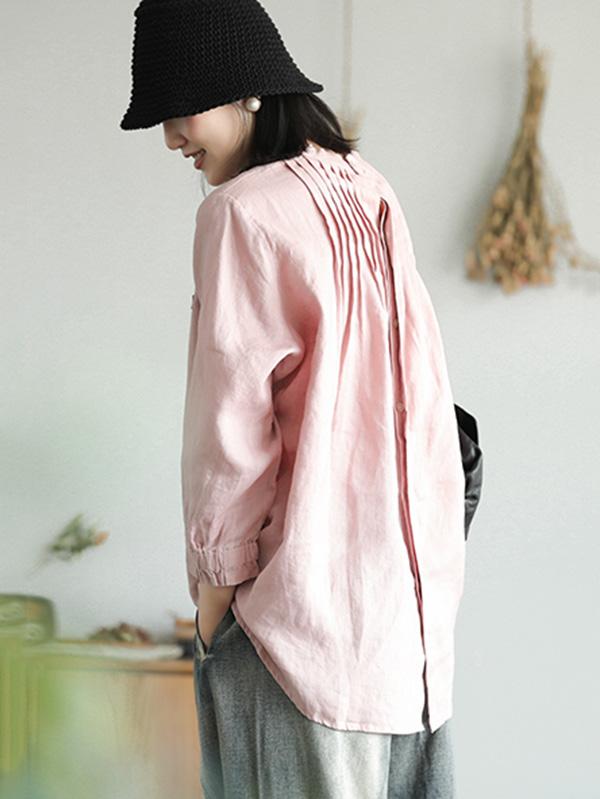 Vintage Loose Round Neck Shirt