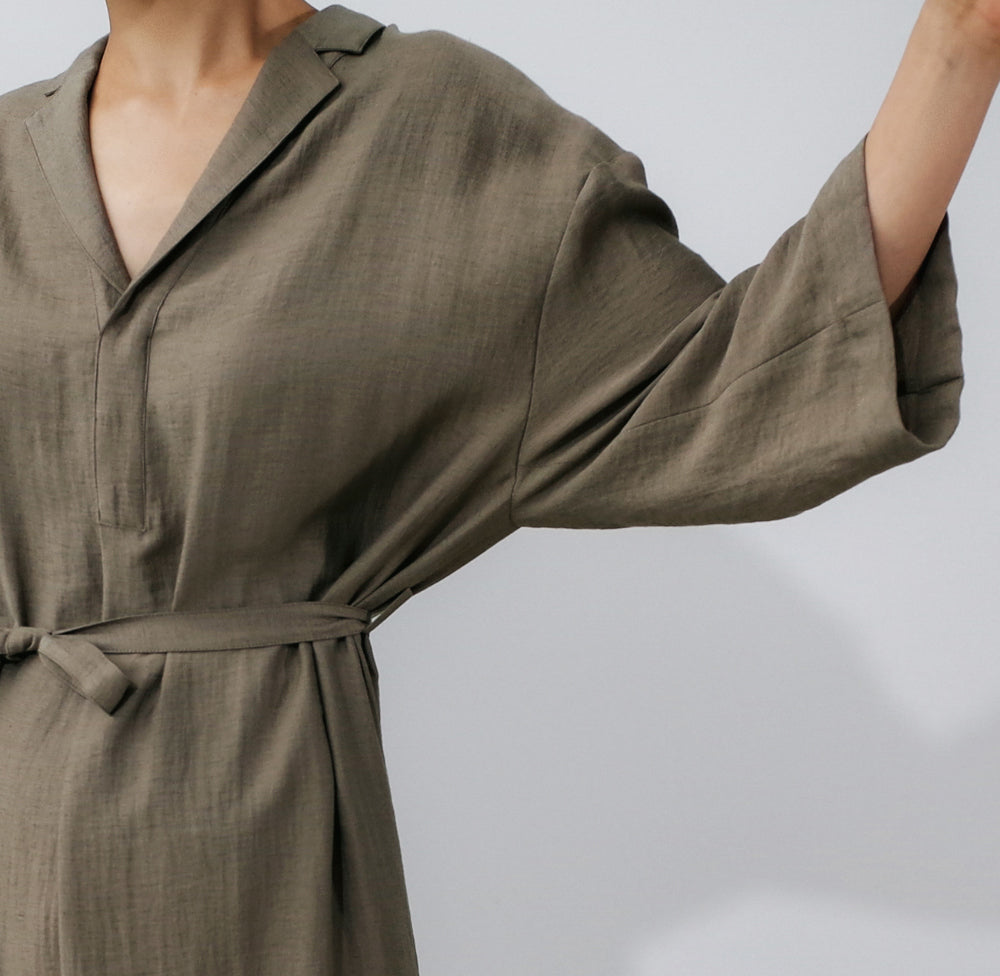 Loose Solid Color Shirt Dress