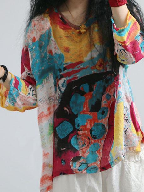 Colorful Printed Comfortable Sesame Blouse