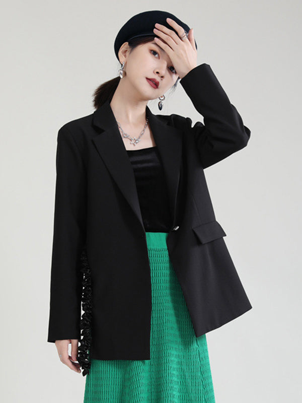 Stitching Long Sleeve Suit Outwear