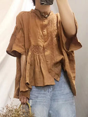 Original Solid Lace Blouses&Shirts Tops