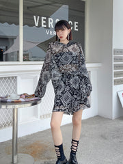 Summer Sun Protective Retro Long Sleeves Printed Suit