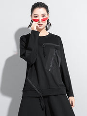 Zipped Split-Joint Sweatshirt