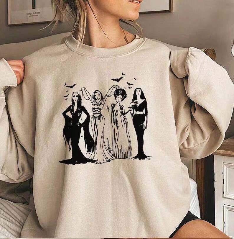 Retro Printed Halloween Sweatshirt