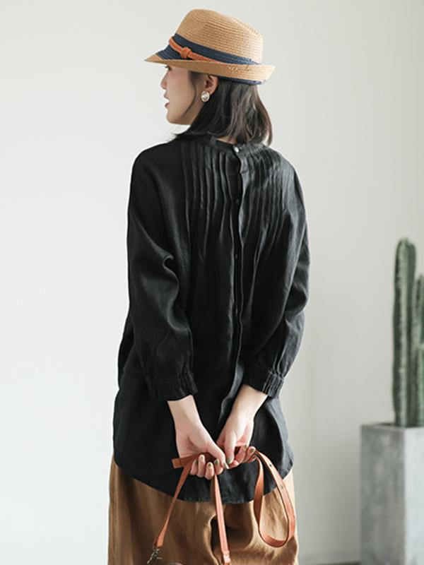 Vintage Loose Round Neck Shirt
