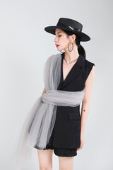 Women Mesh Sleeveless Suit Vest