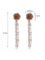 Fashion Floral Tasseled Long Earrings