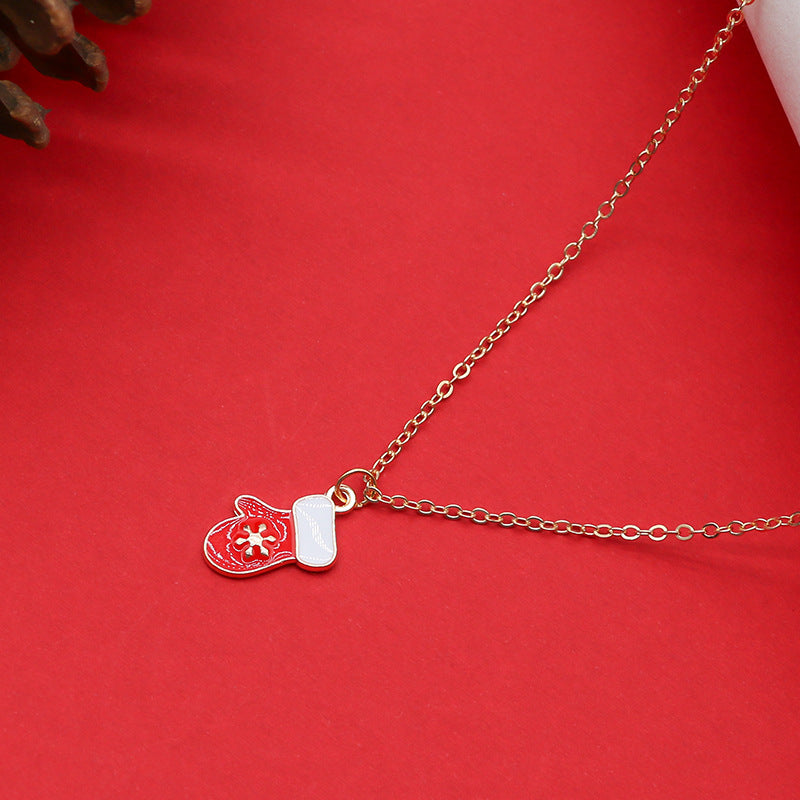 Women Christmas Tree Santa Pendant Clavicle Necklace