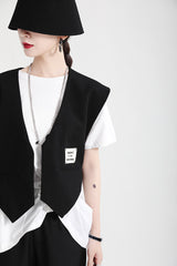 Women Embroidered V-Neck Printed Casual Vest