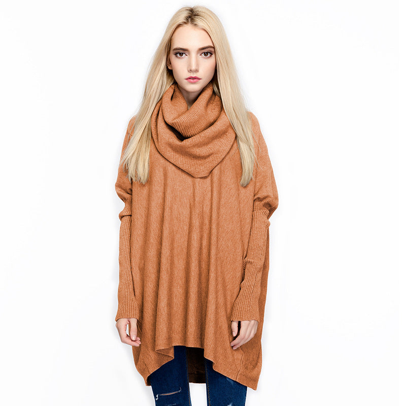 Loose Solid Color Turtleneck Pullover Sweater