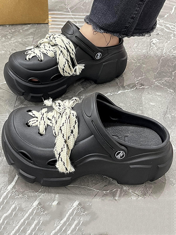 Hollow Round-Toe Slider Sandals Platform Shoes Crocs