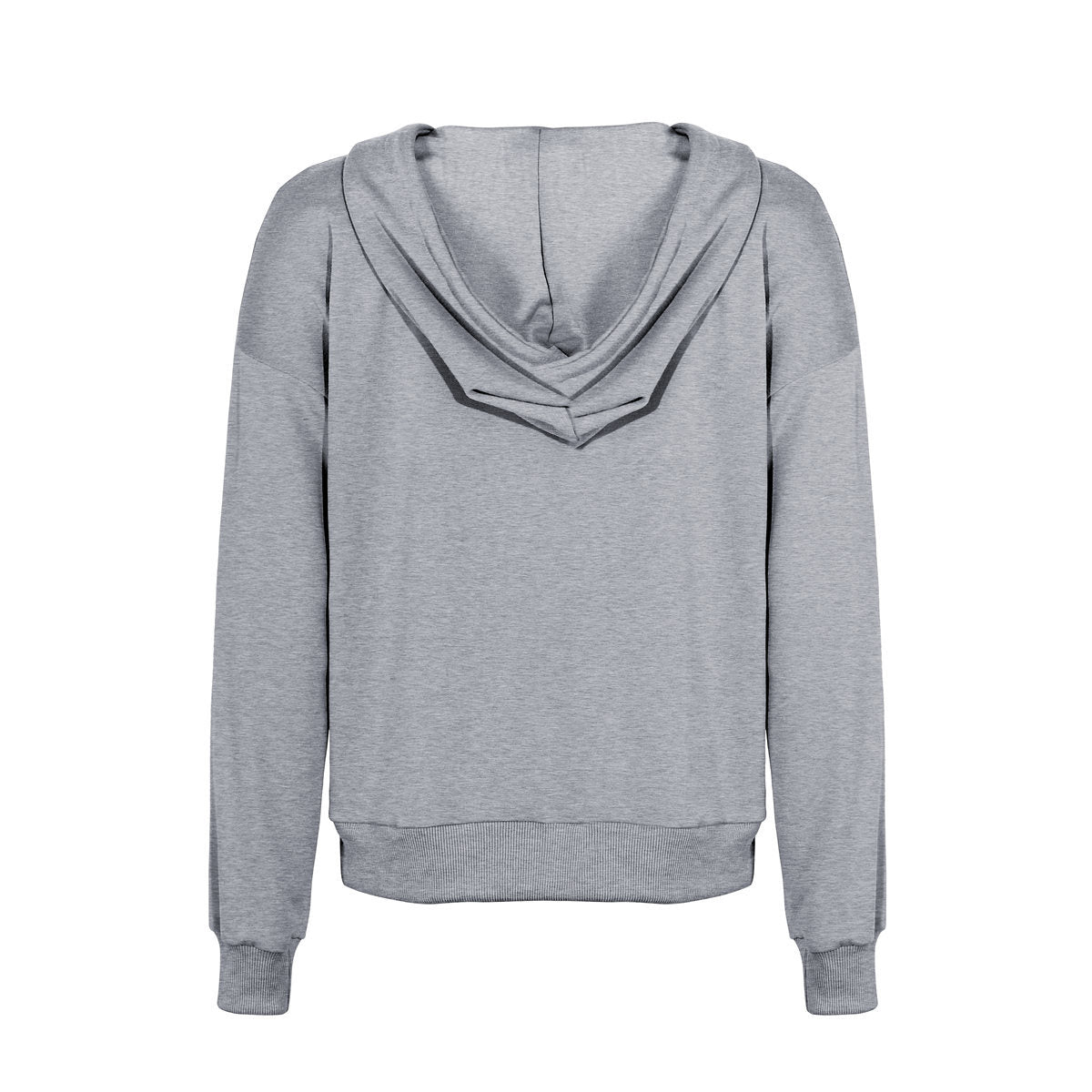 Casual Hooded Drawstring Button Hoodie