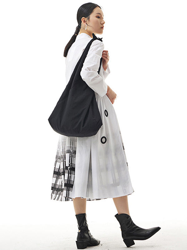 Urban Roomy Asymmetric Long Sleeves Gradient Midi Dress Shirt Dress