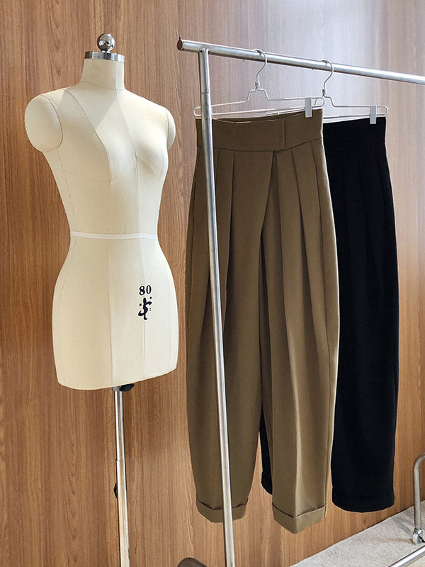 Roomy Wide-Leg Velcro Suit Pants