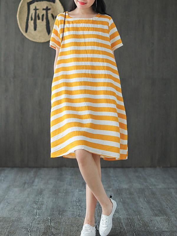 Original Stripe Round-Neck Dress