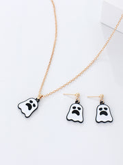 Pumpkin Ghost Necklace And Earrings