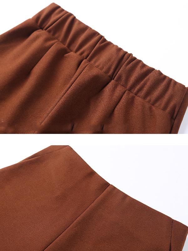 Thickening Woolen Wide Leg Ninth Pants