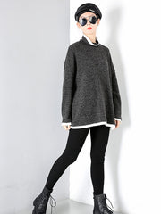 Women High Neck Pullover Casual Sweater