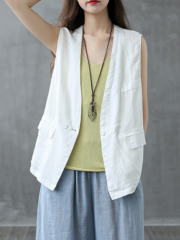 Original Solid Irregularity With Pocket Vest