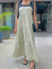 Square Collar Wash Water Denim Dress