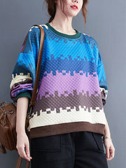 Loose Color-Block Splicing Sweatshit