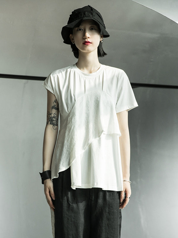 Original Solid Split-Joint T-Shirts Tops