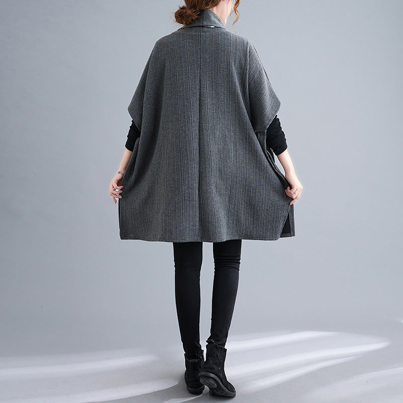 Loose Casual Turtleneck Bat Sleeve Outwear