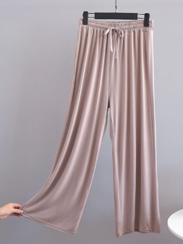 Comfortable Drawstring Solid Color Loose Pants