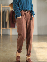 Women Solid Color Loose Casual Pants