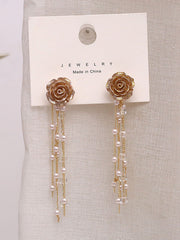 Fashion Floral Tasseled Long Earrings