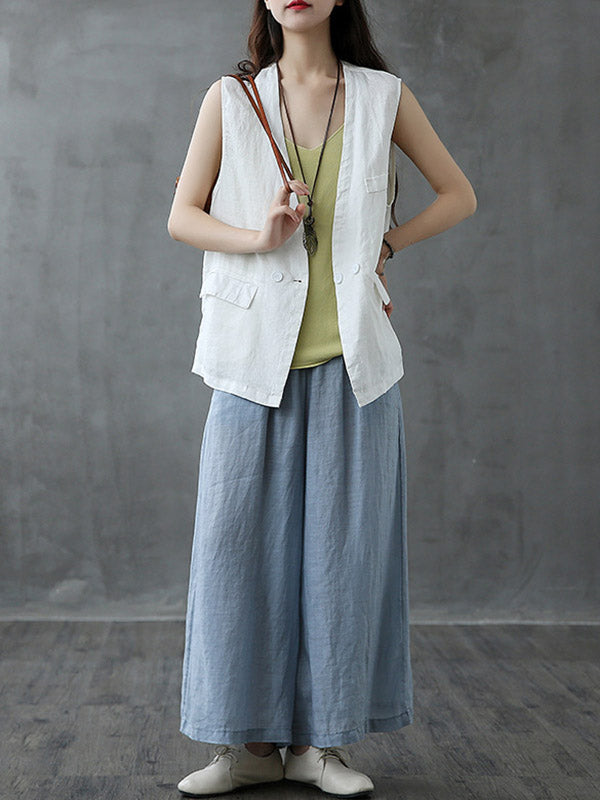 Original Solid Irregularity With Pocket Vest