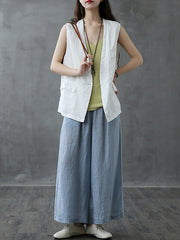 Original Solid Irregularity With Pocket Vest