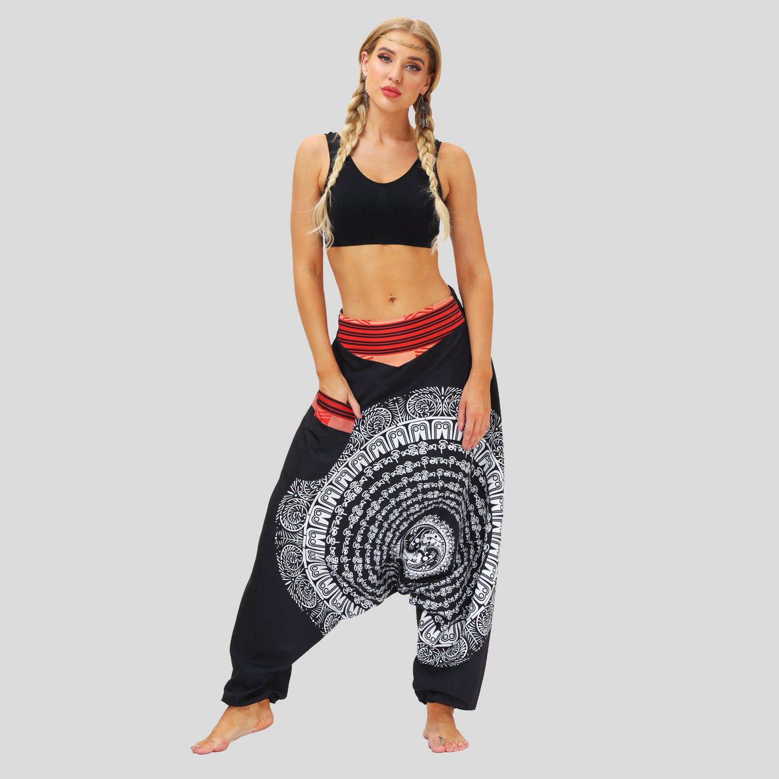 Digital Print Lantern Loose Casual Pants