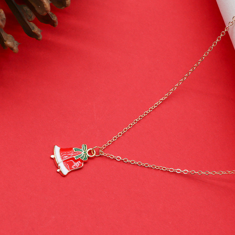 Women Christmas Tree Santa Pendant Clavicle Necklace